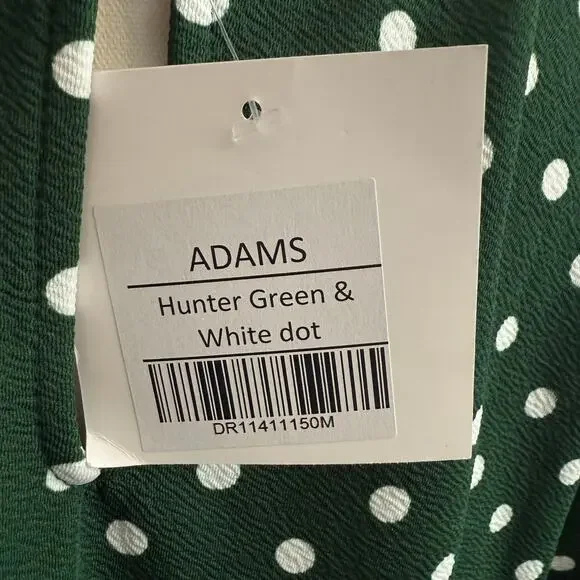 Agnes & Dora White & Green Polka Dot Bell Sleeve Shift Dress Retro Colorful - Picture 9 of 11